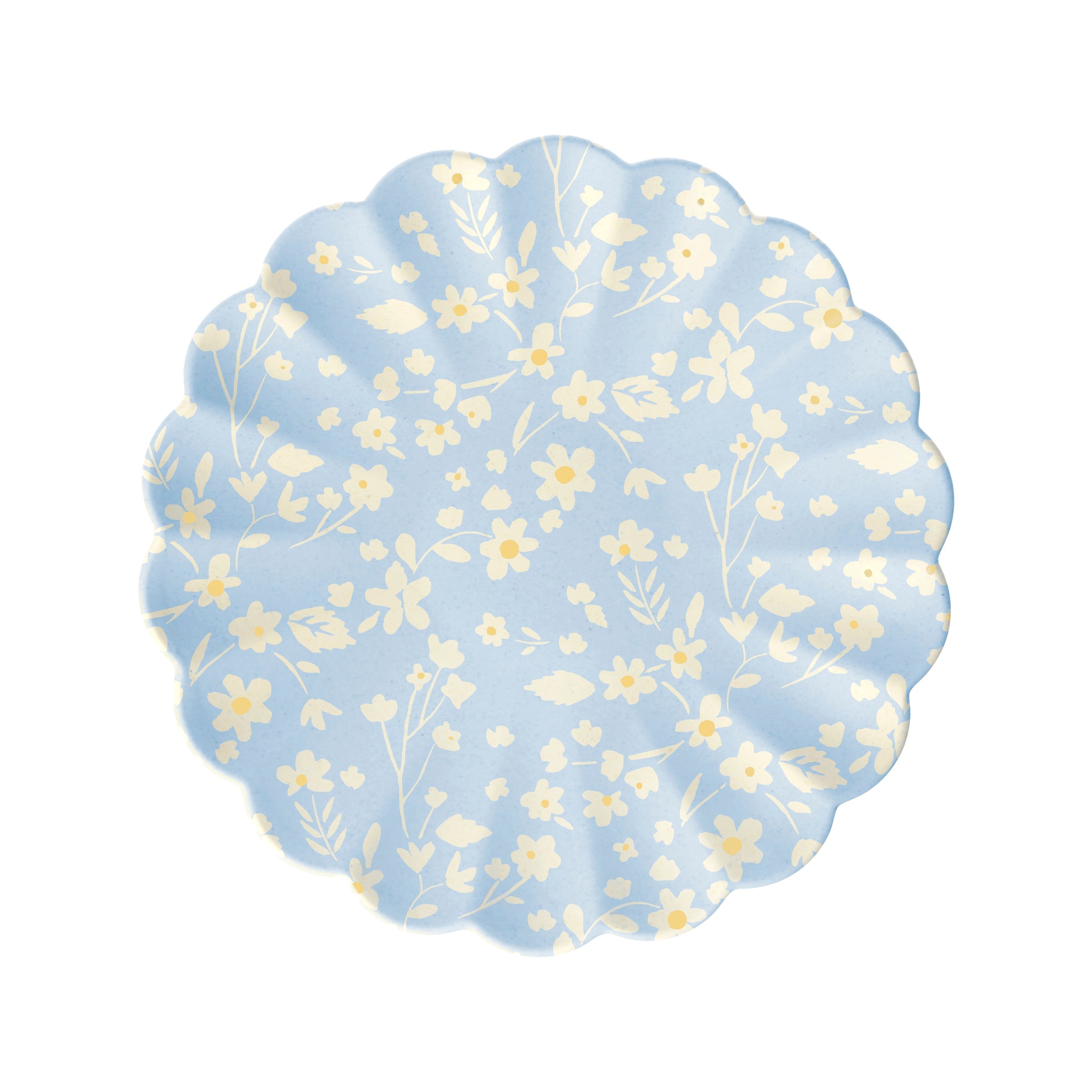 White Beaded Scalloped Dessert Decorative Plates, Set of 4 - Image 7