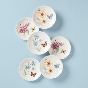 Green Floral Accent Decorative Plates, Set of 4