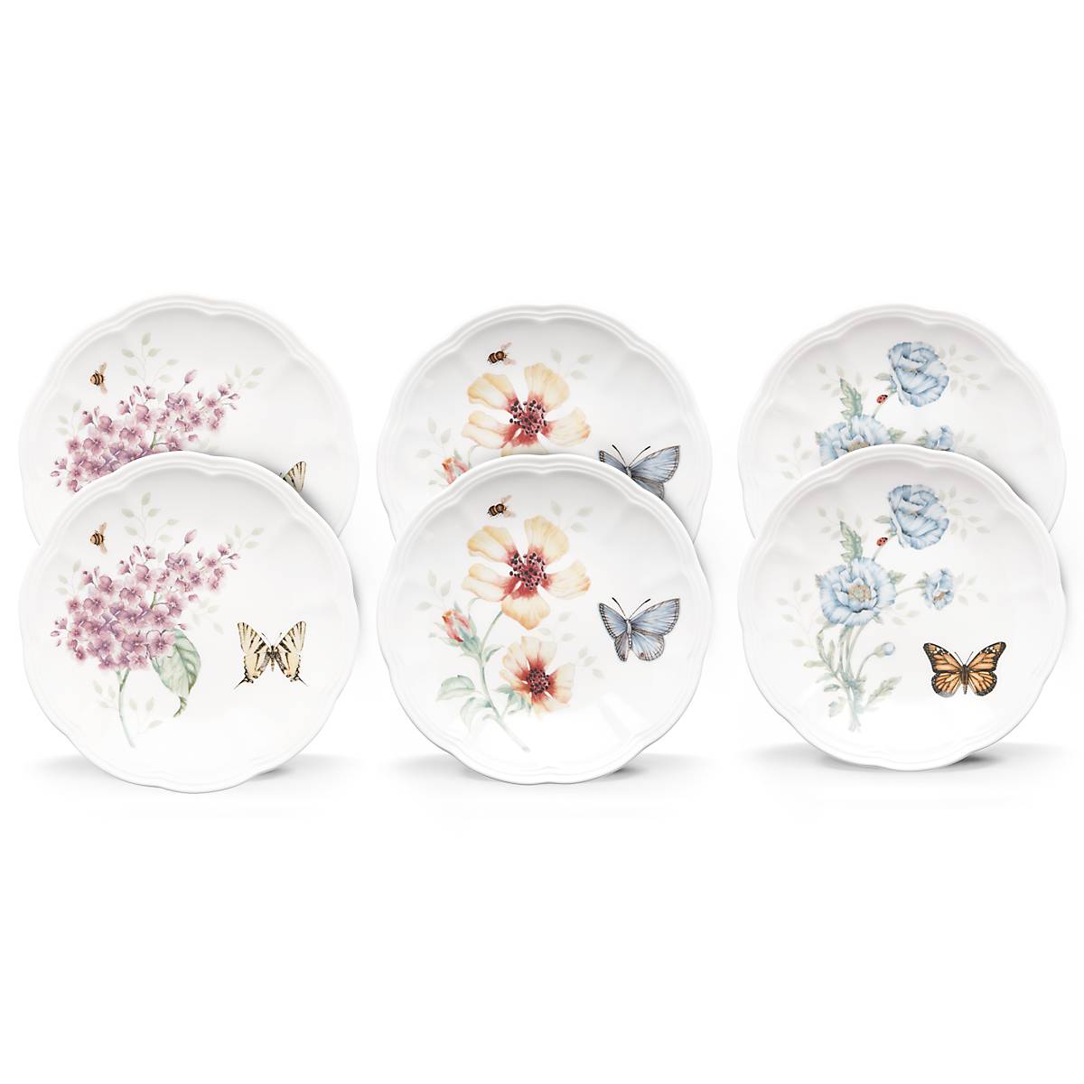 Green Floral Accent Decorative Plates, Set of 4 - Image 4