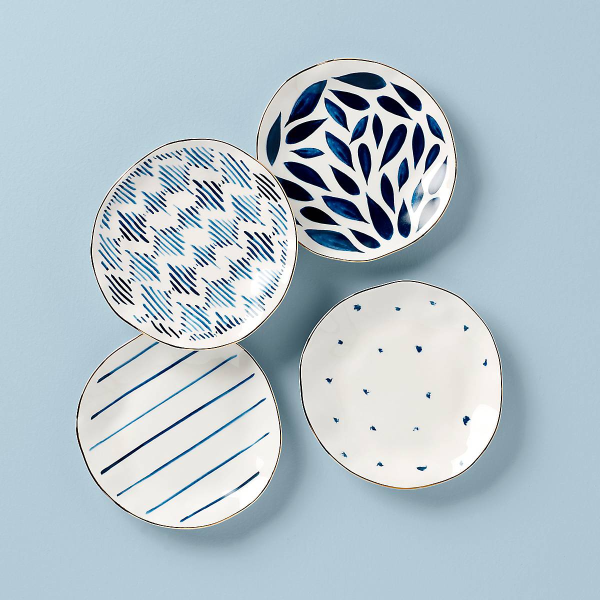 Modern Pattern Tidbit Decorative Plates, Set of 4
