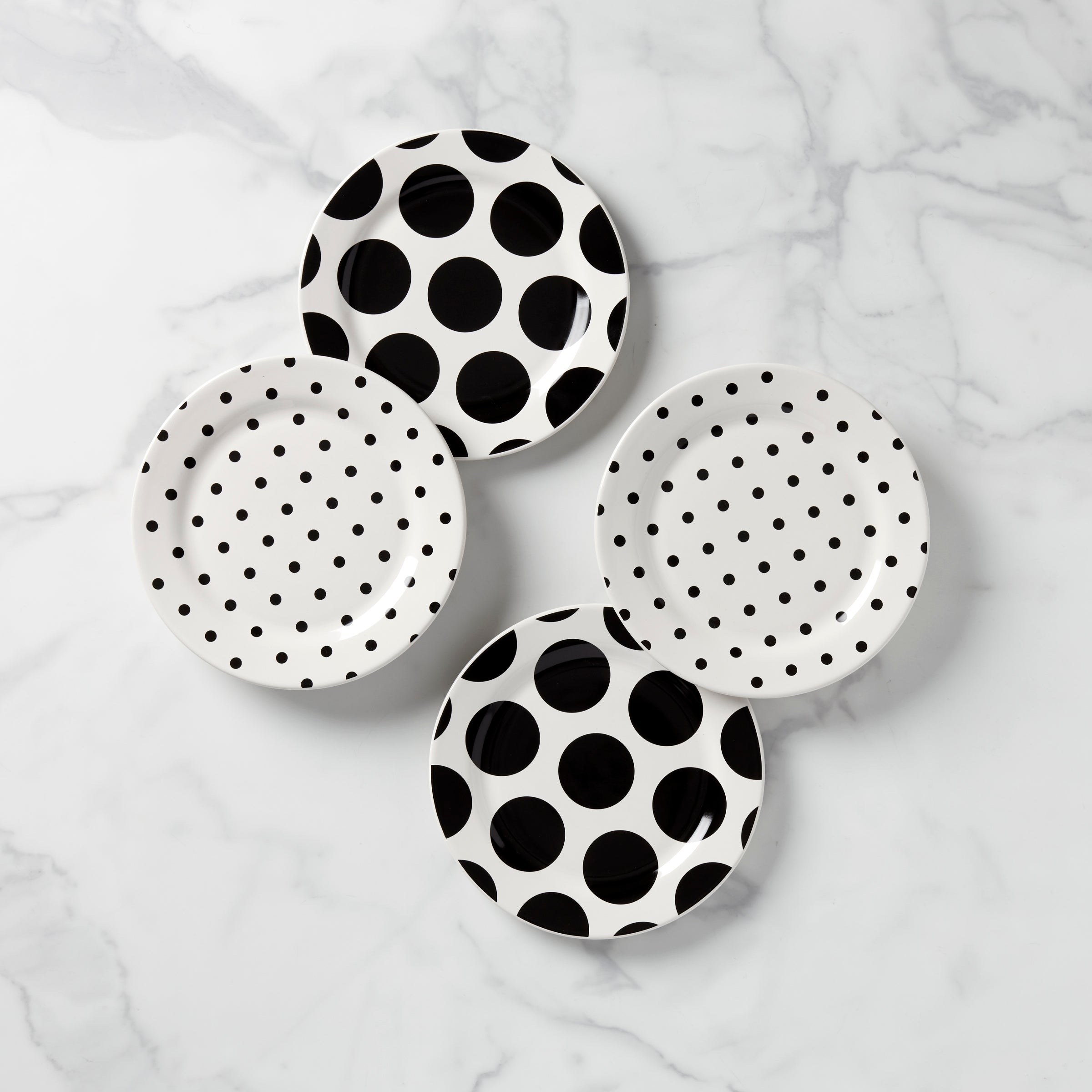 On The Dot Assorted Accent Decorative Plates - Set of 4