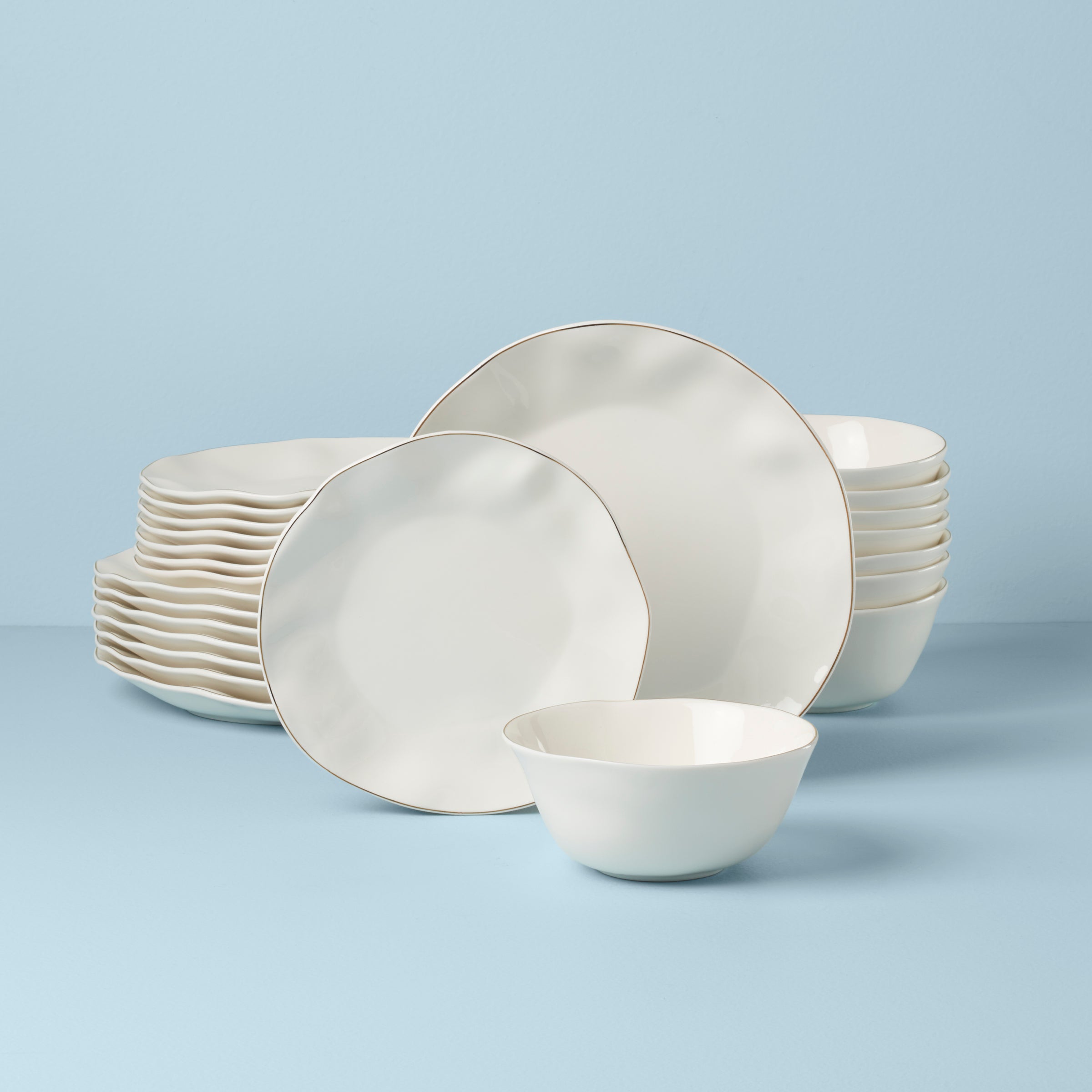 Creamy White Porcelain Dinnerware Set, 24-Piece