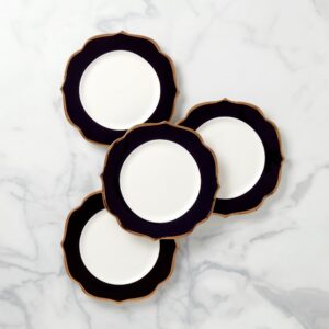 Watercolor Gold Coupe Salad Decorative Plates