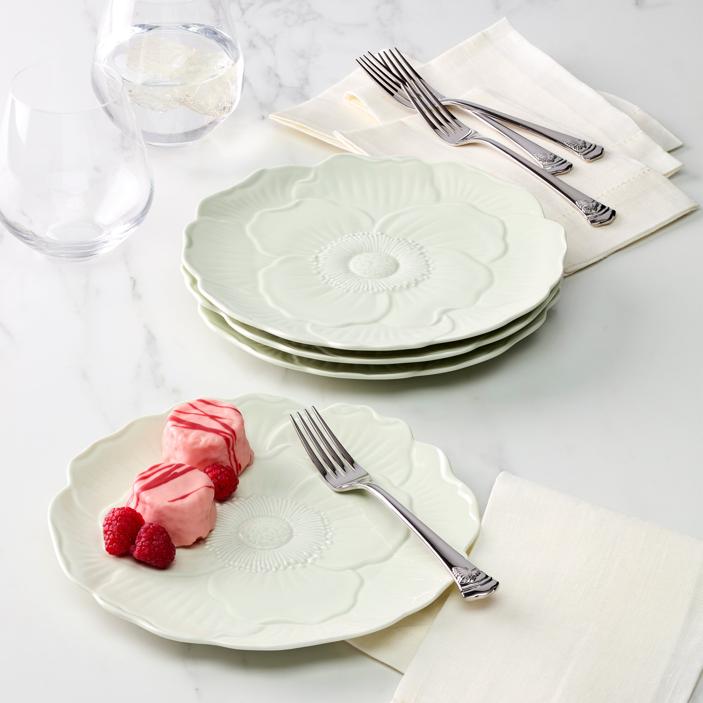 Blue Floral Accent Decorative Plates, Set of 4 - Image 2