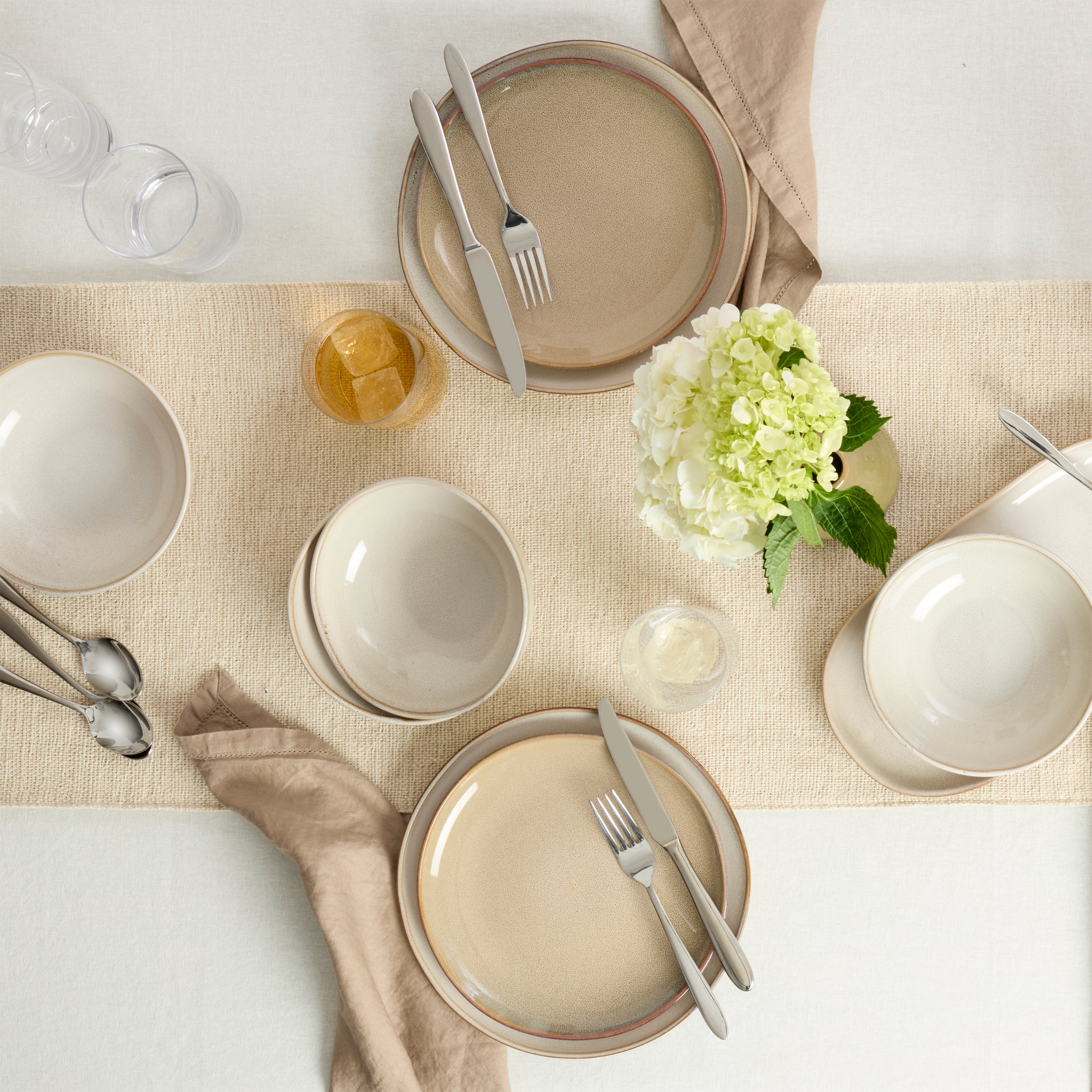 Oatmeal Glazed Stoneware Dinnerware Set, 18-Piece - Image 8