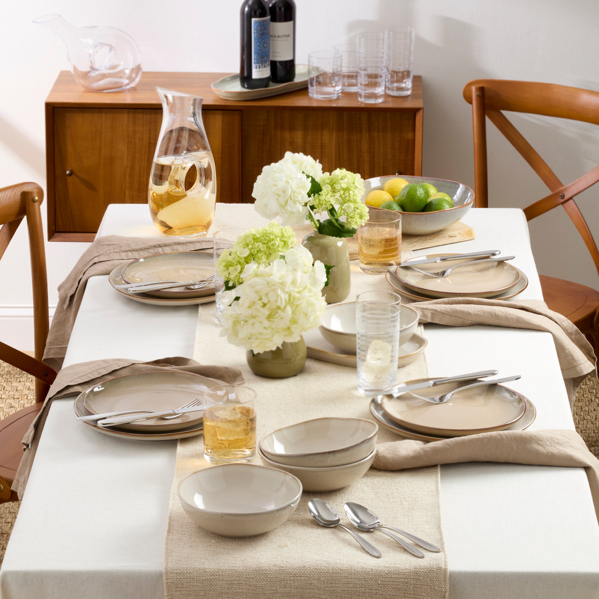 Oatmeal Glazed Stoneware Dinnerware Set, 18-Piece - Image 7