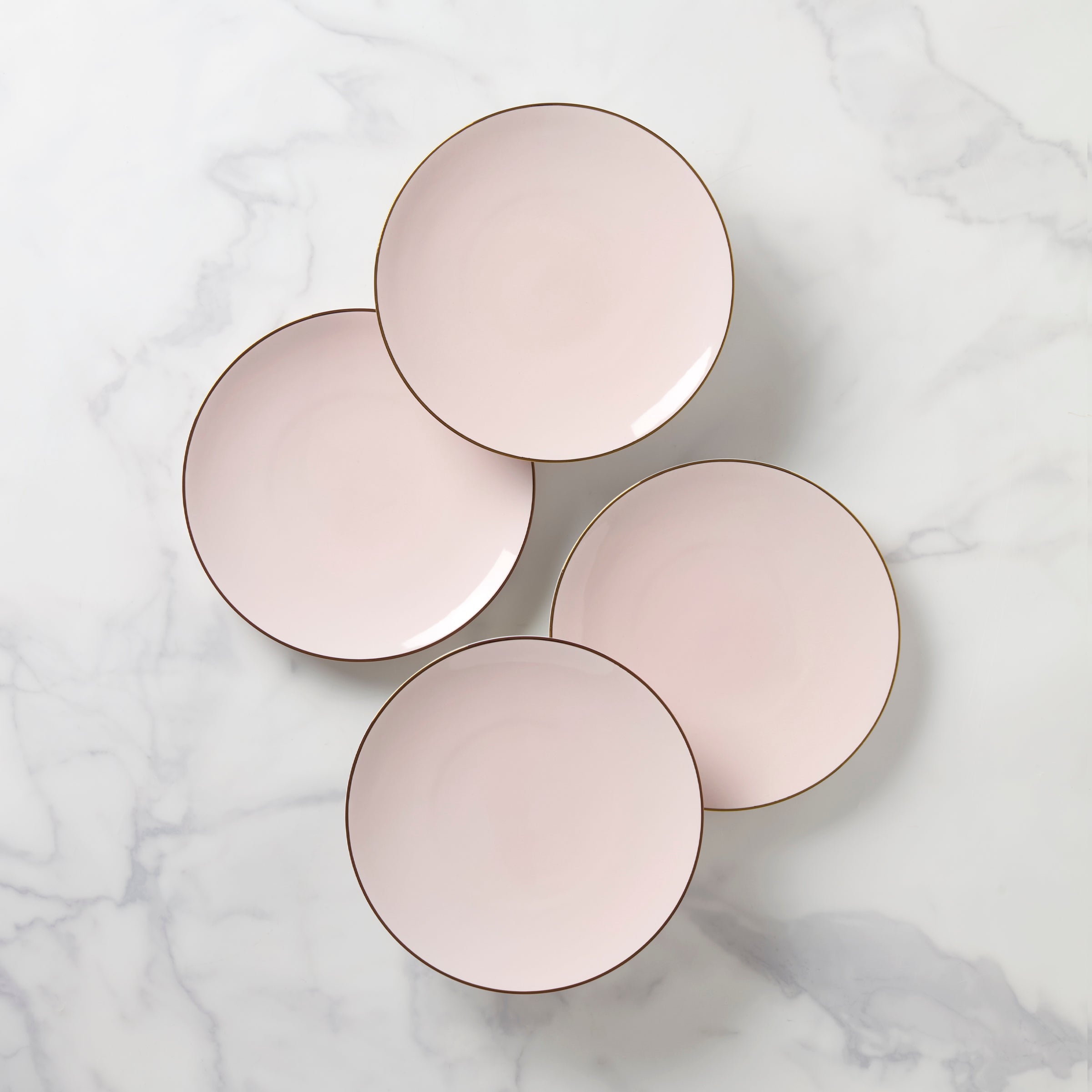 White Ribbed Accent Decorative Plates, Set of 4