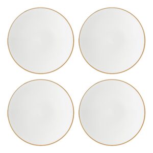 White Ribbed Accent Decorative Plates, Set of 4