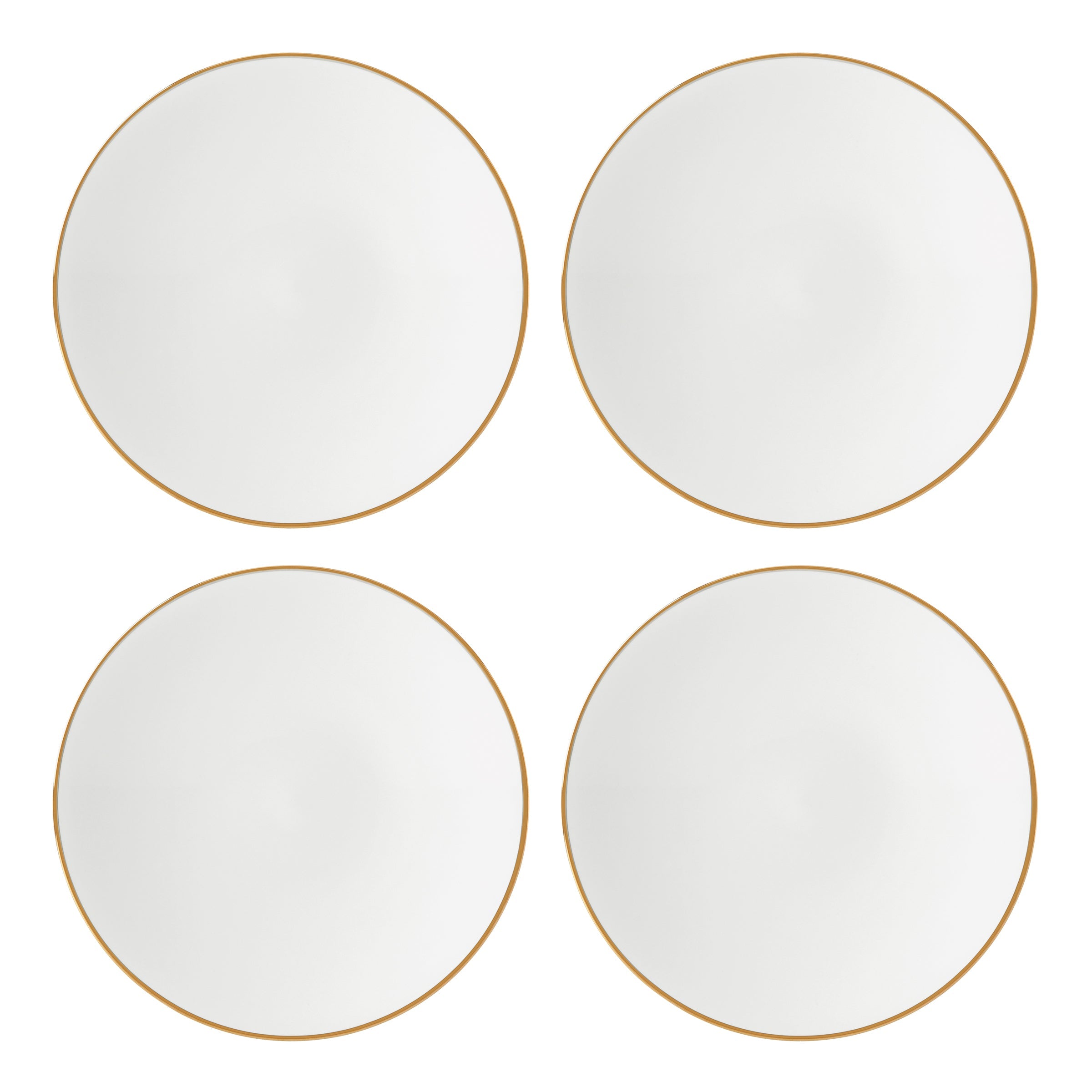 White Ribbed Accent Decorative Plates, Set of 4