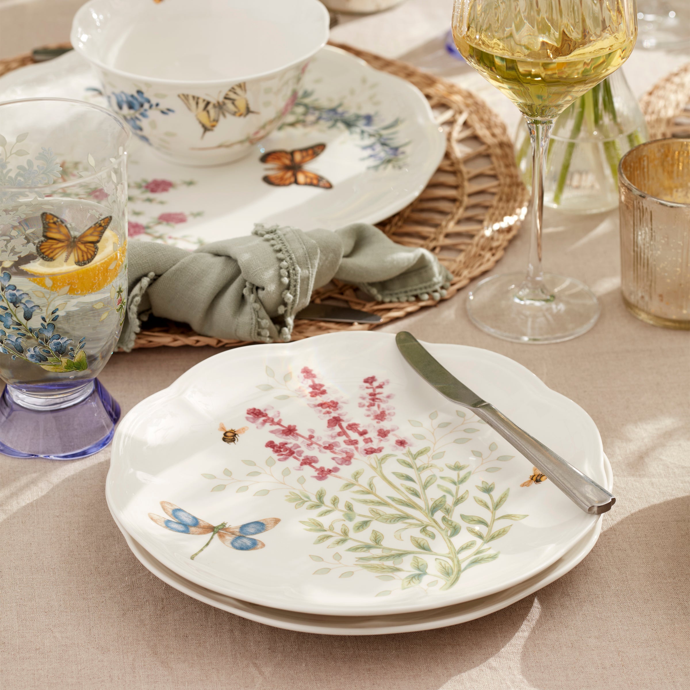 Pink Floral Accent Decorative Plates, Set of 4 - Image 5