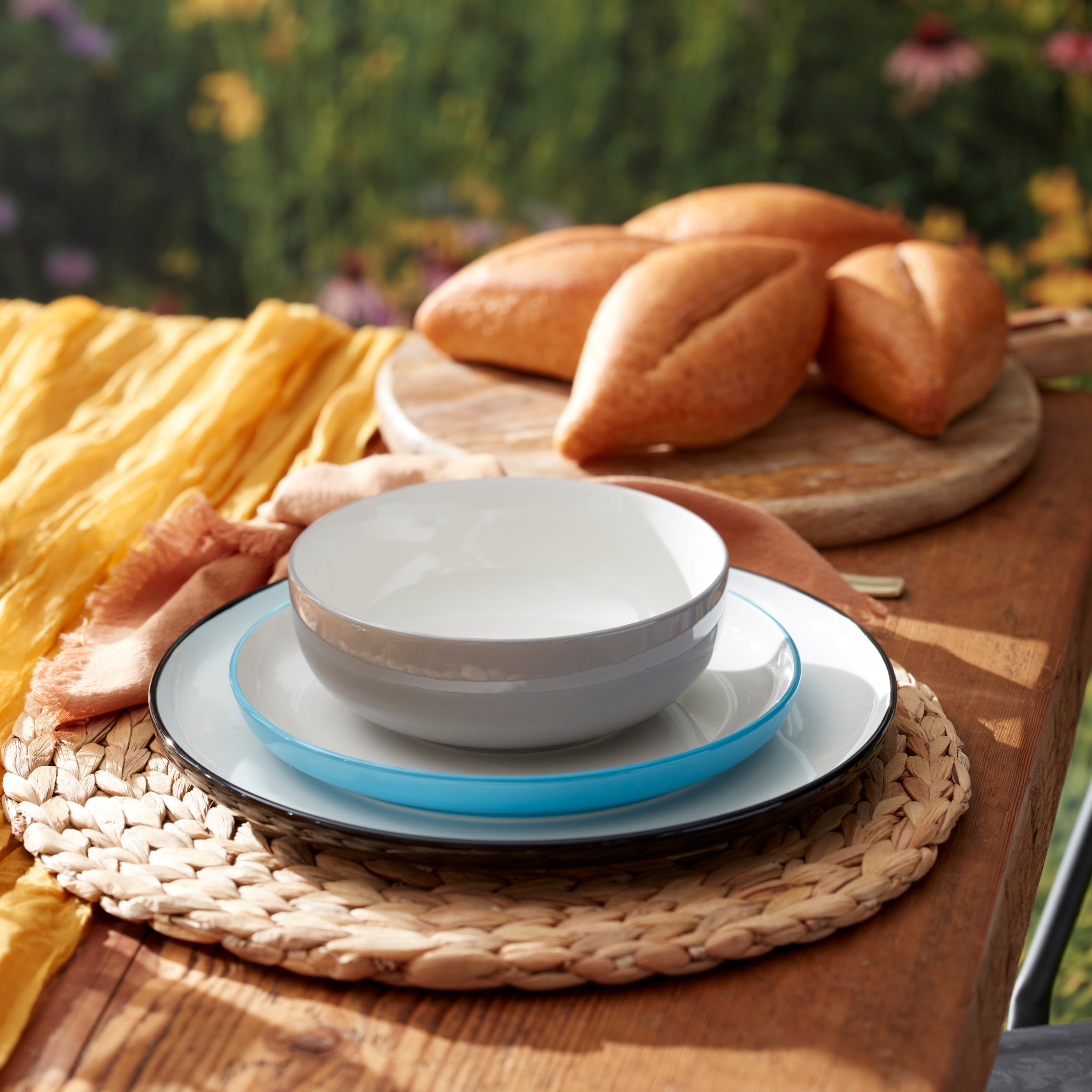Sunbaked Ombre Porcelain Dinnerware Set, 12-Piece - Image 9