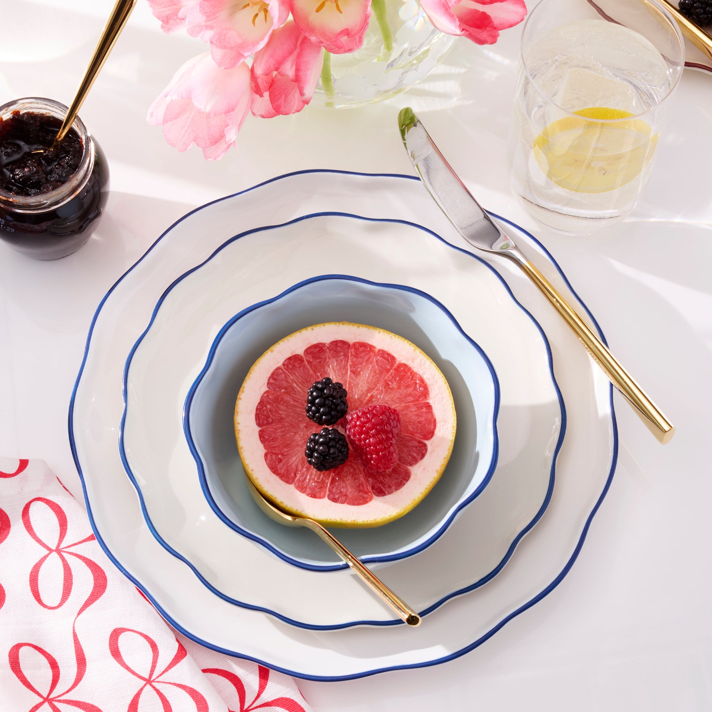 Blue Glazed Stoneware Dinnerware Set, 16-Piece - Image 4