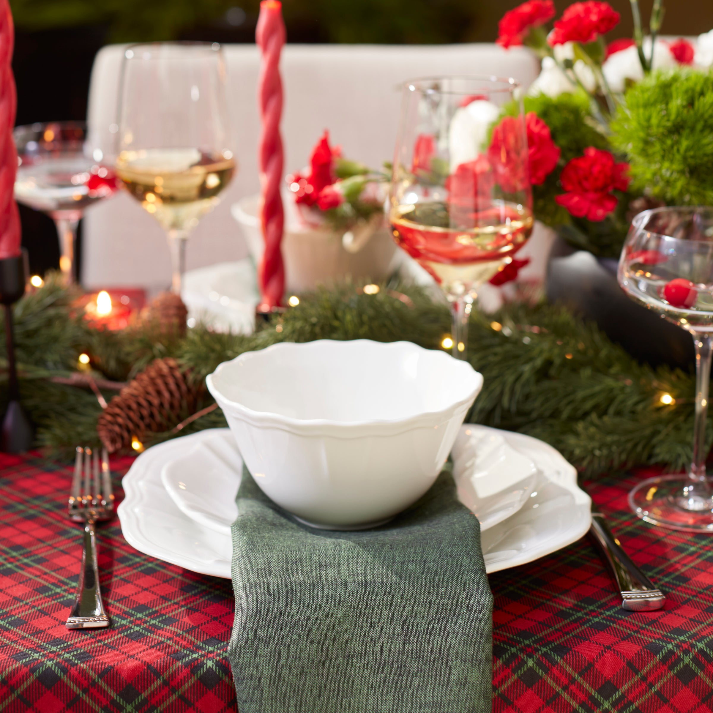 Glossy White Porcelain Dinnerware Set, 12-Piece - Image 7