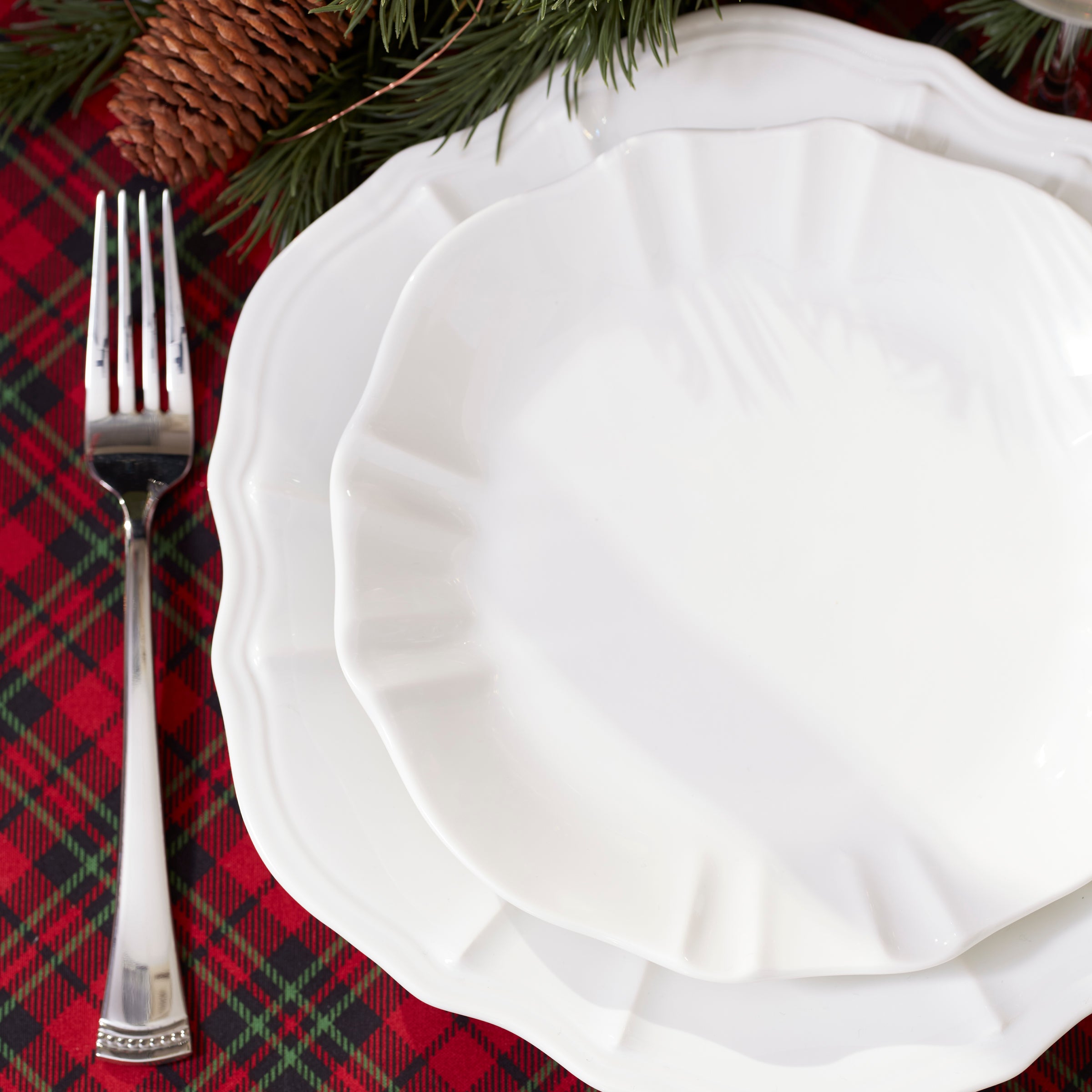 Glossy White Porcelain Dinnerware Set, 12-Piece - Image 5