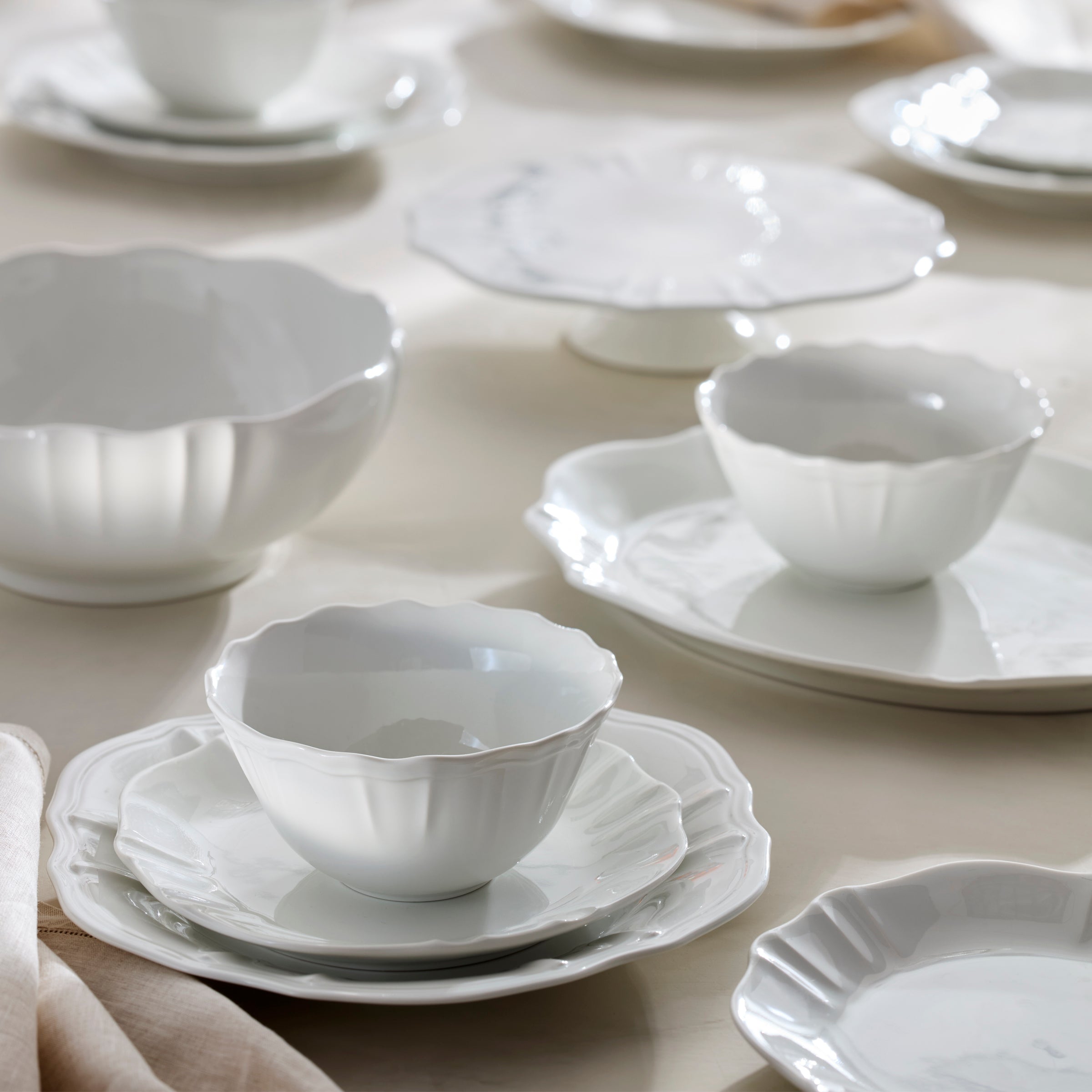 Glossy White Porcelain Dinnerware Set, 12-Piece - Image 16