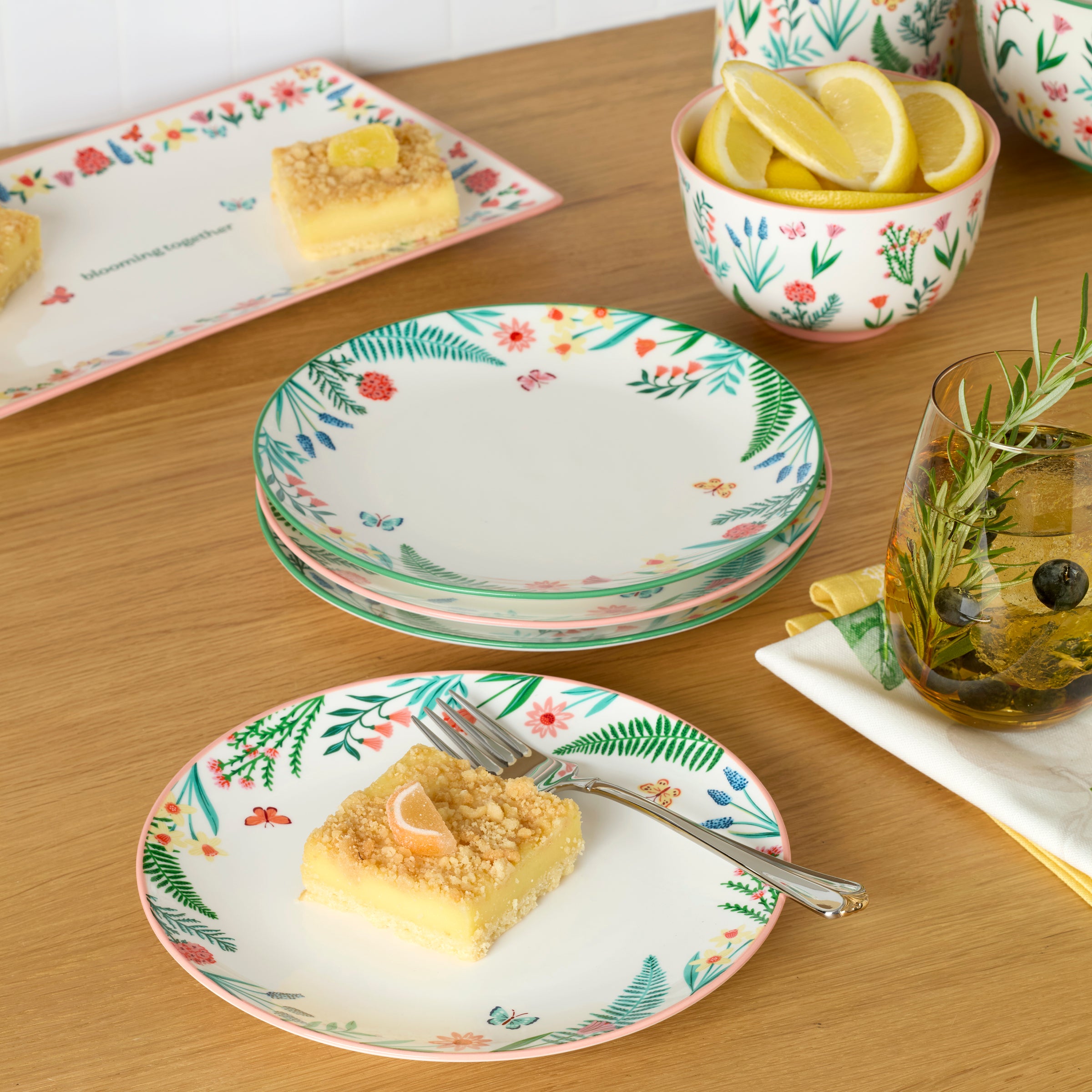 Spring Floral Butterfly Accent Decorative Plates, Set of 4 - Image 3