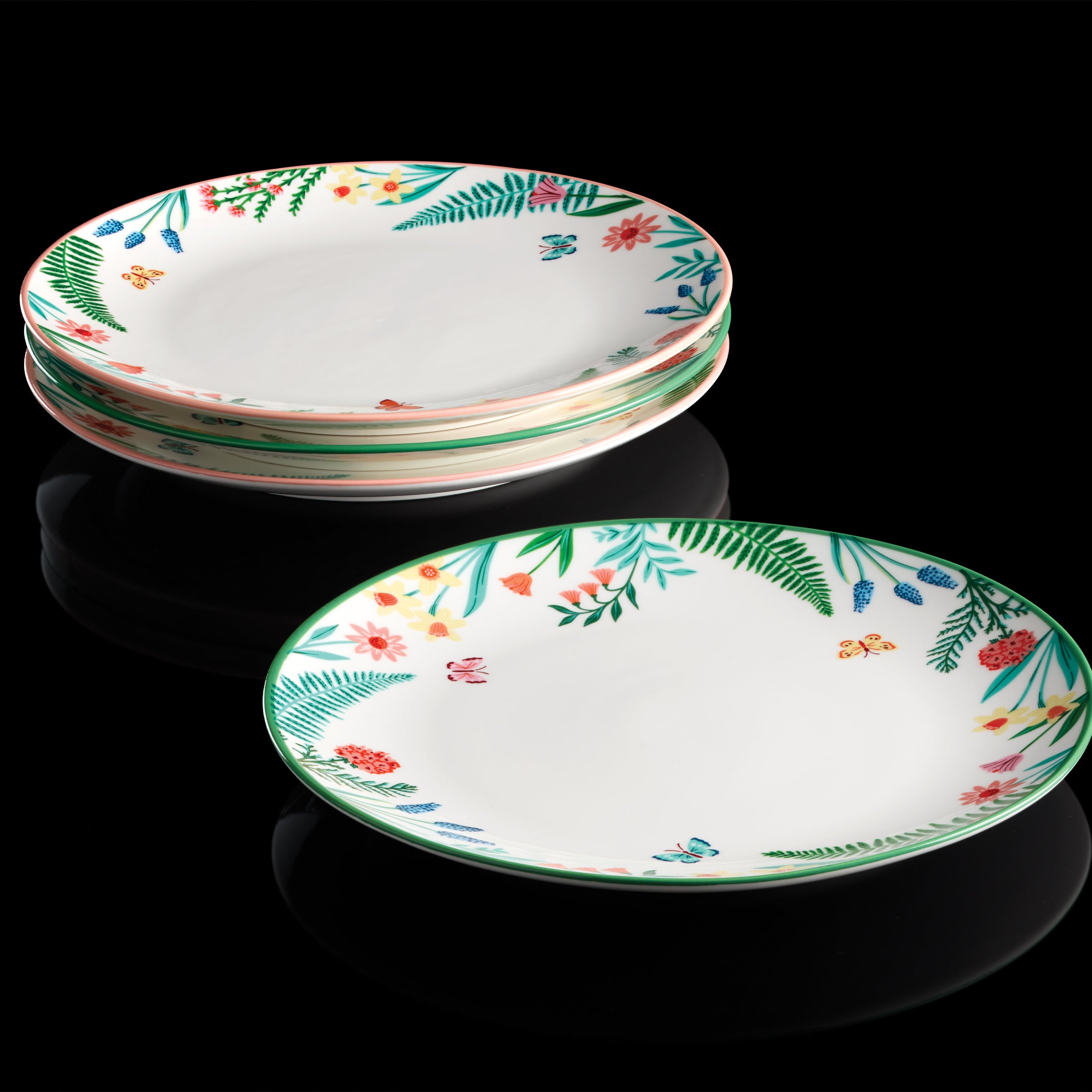 Spring Floral Butterfly Accent Decorative Plates, Set of 4 - Image 5