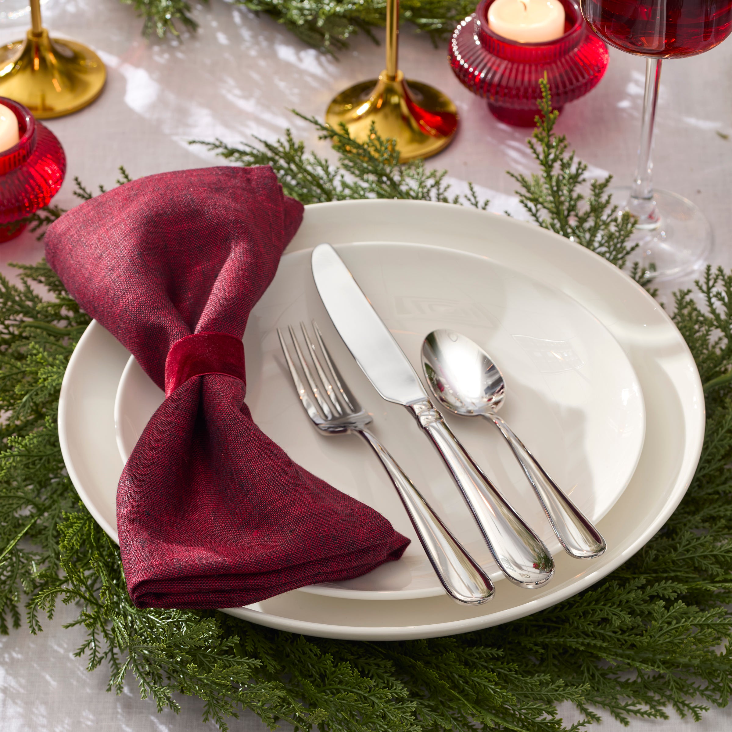 White Bone China Coupe Dinnerware Set, 12-Piece - Image 4