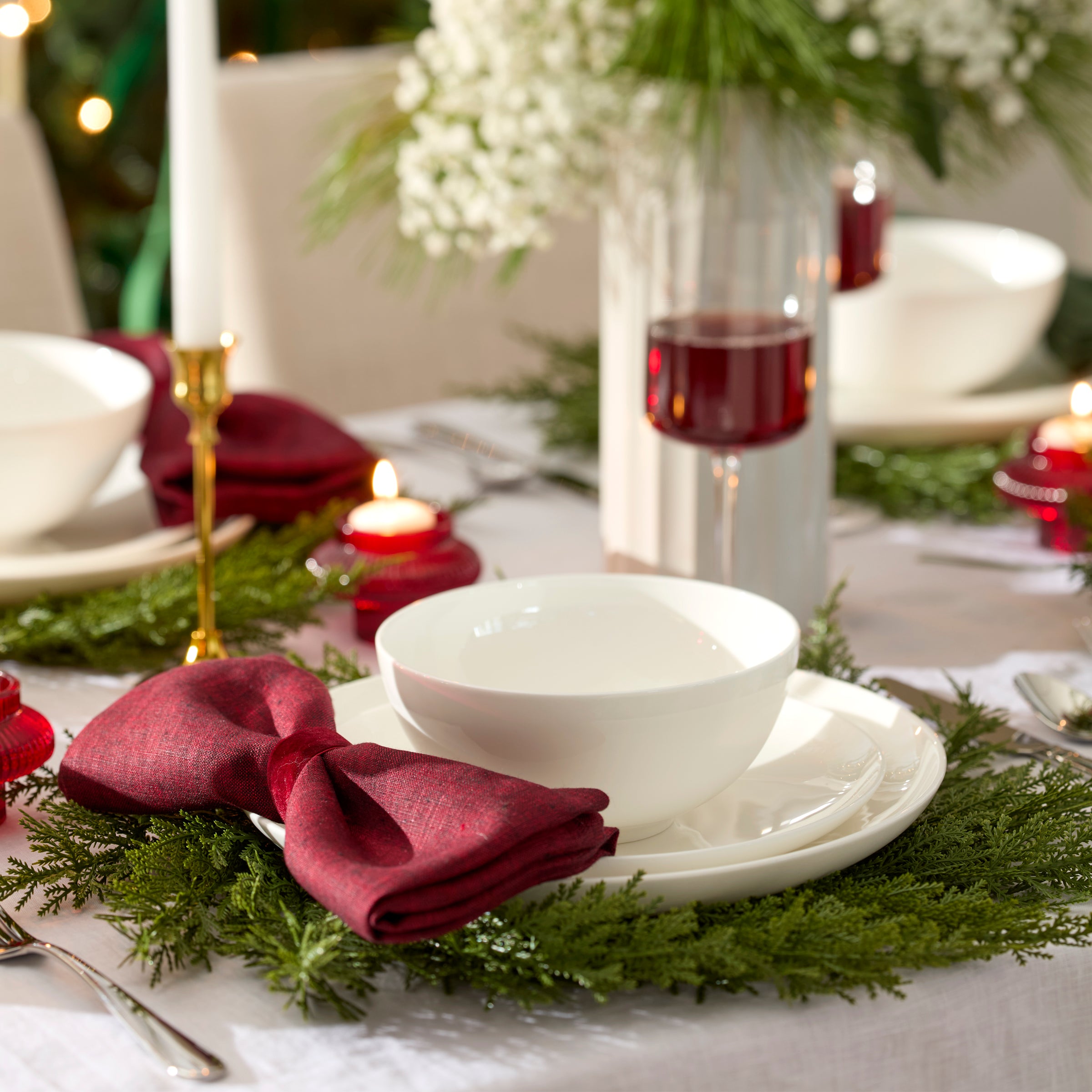 White Bone China Coupe Dinnerware Set, 12-Piece - Image 6