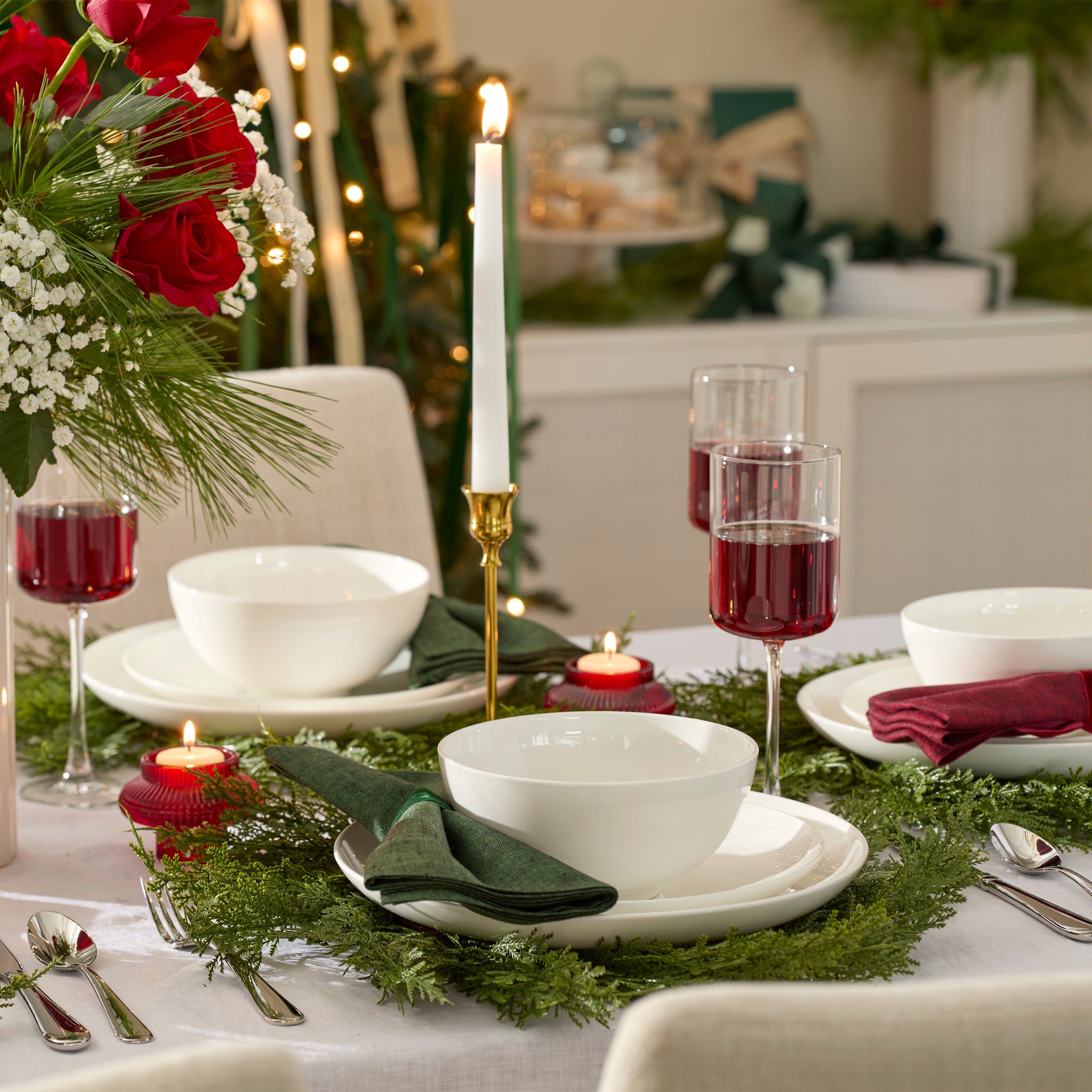 White Bone China Coupe Dinnerware Set, 12-Piece - Image 5