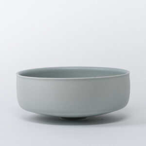 Small Misty Grey Minimalist Footed Bowl
