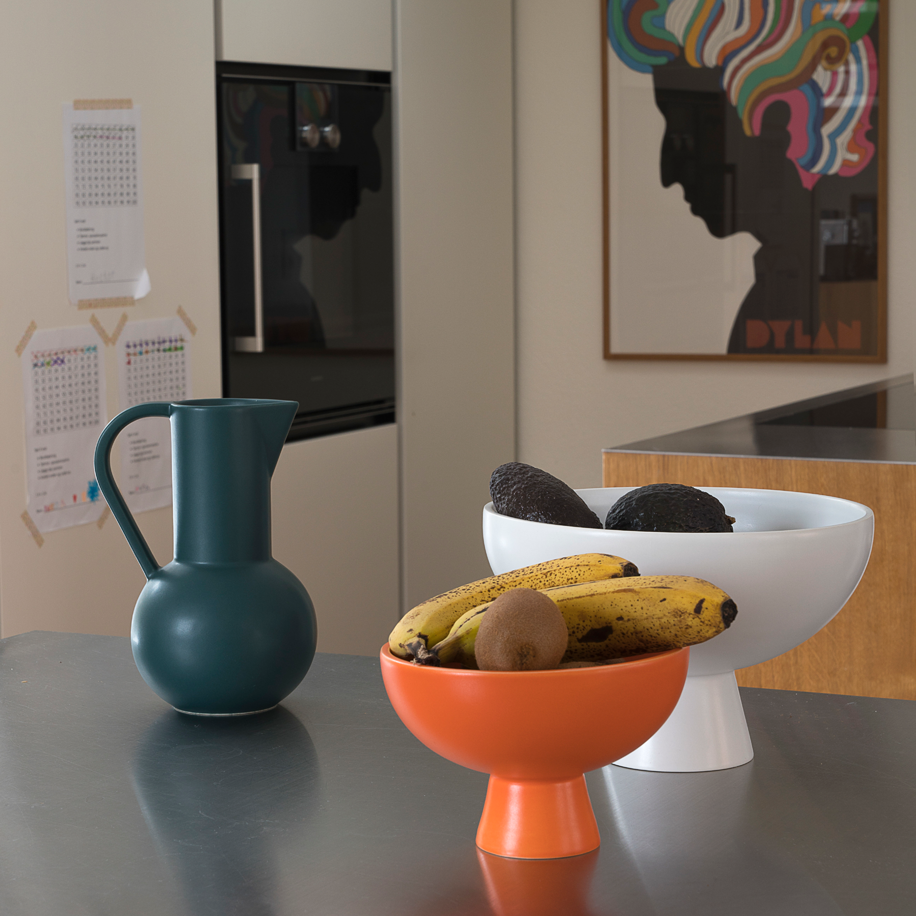Large Vaporous Grey Statement Pedestal Bowl - Image 3