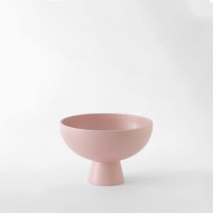 Medium Coral Blush Modern Pedestal Bowl