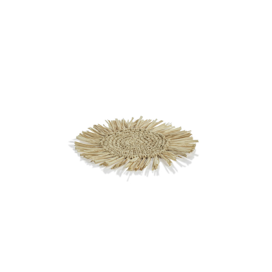 Fringed Raffia Coasters - Set of 6 - Image 3