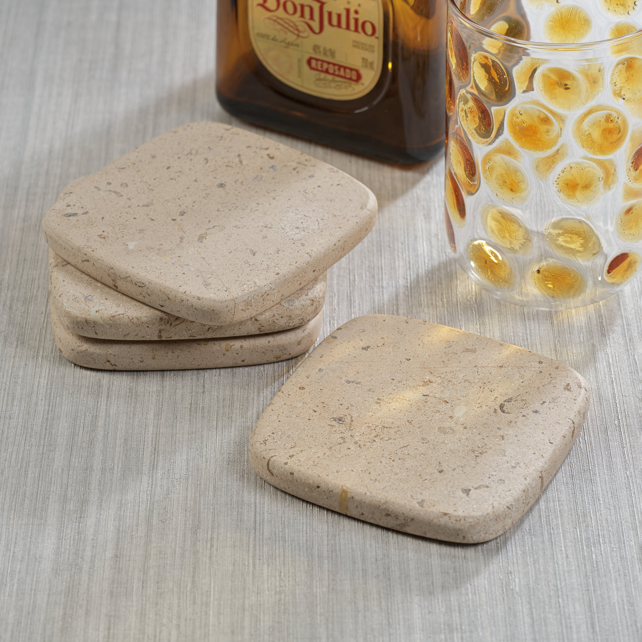 Travertine Stone Drink Coasters - Set of 4 - Image 2