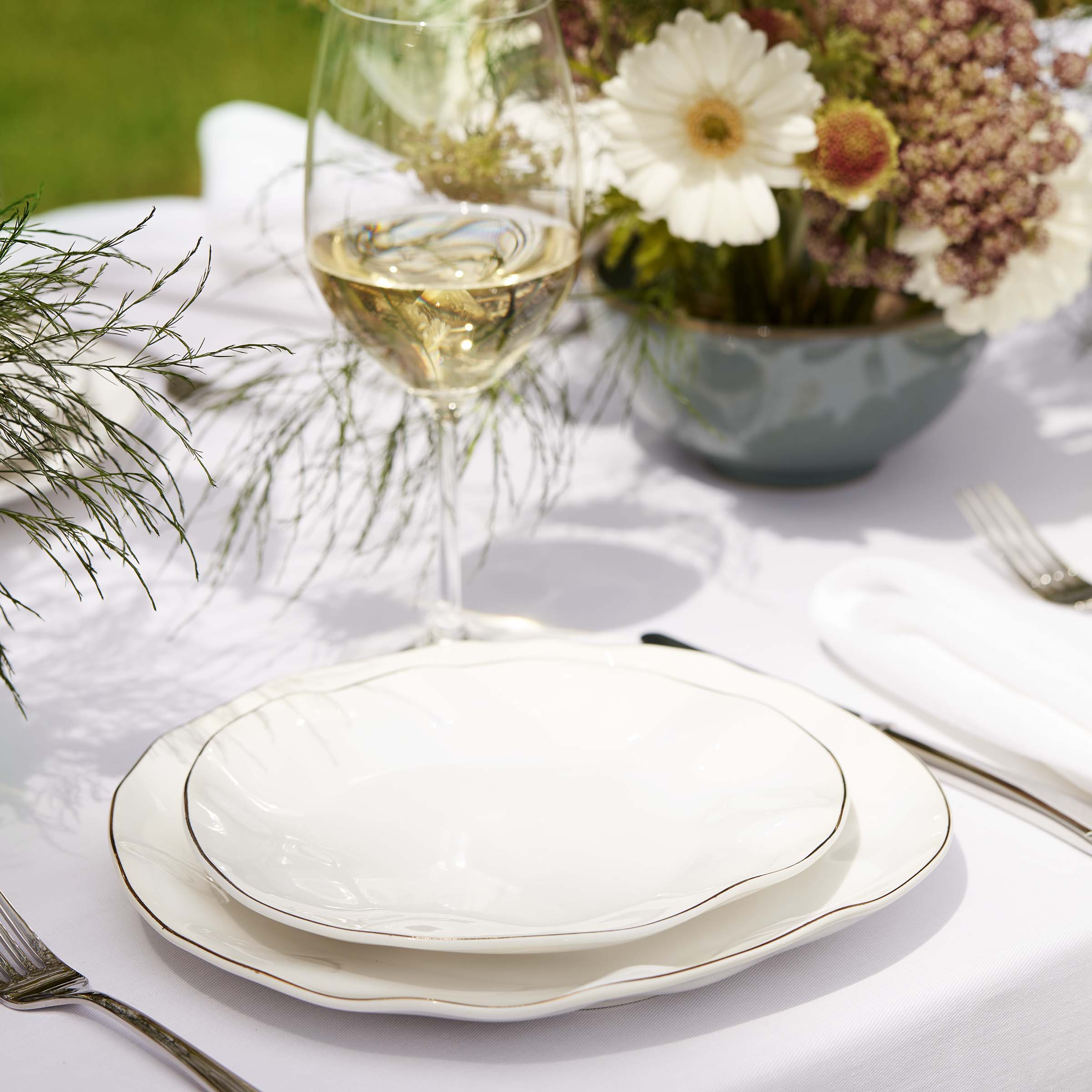 Creamy White Porcelain Dinnerware Set, 24-Piece - Image 2