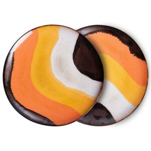 Retro Wave Dinner Plates - Set of 2