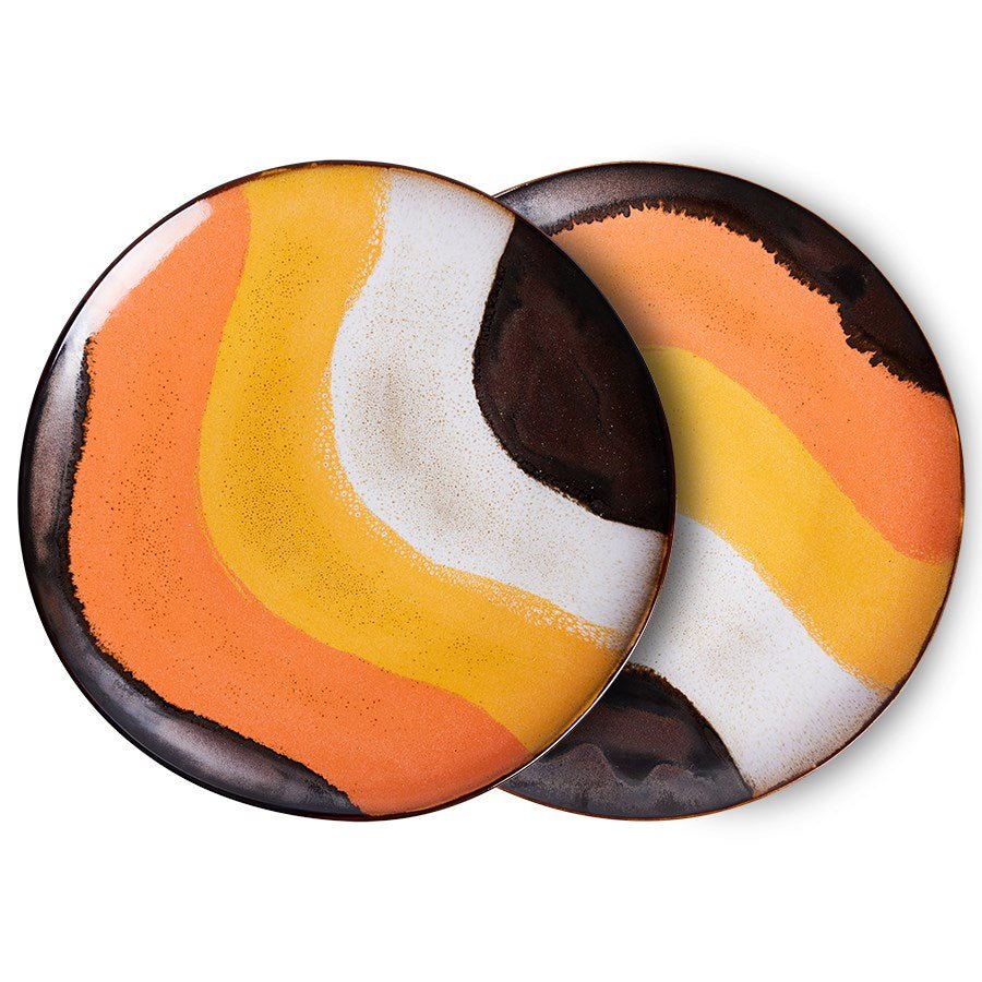 Retro Wave Dinner Plates - Set of 2