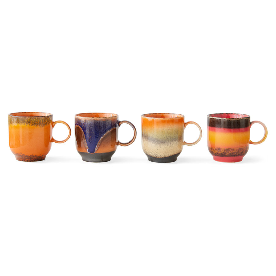 Assorted Stoneware Coffee Mugs - Set of 4 - Image 2